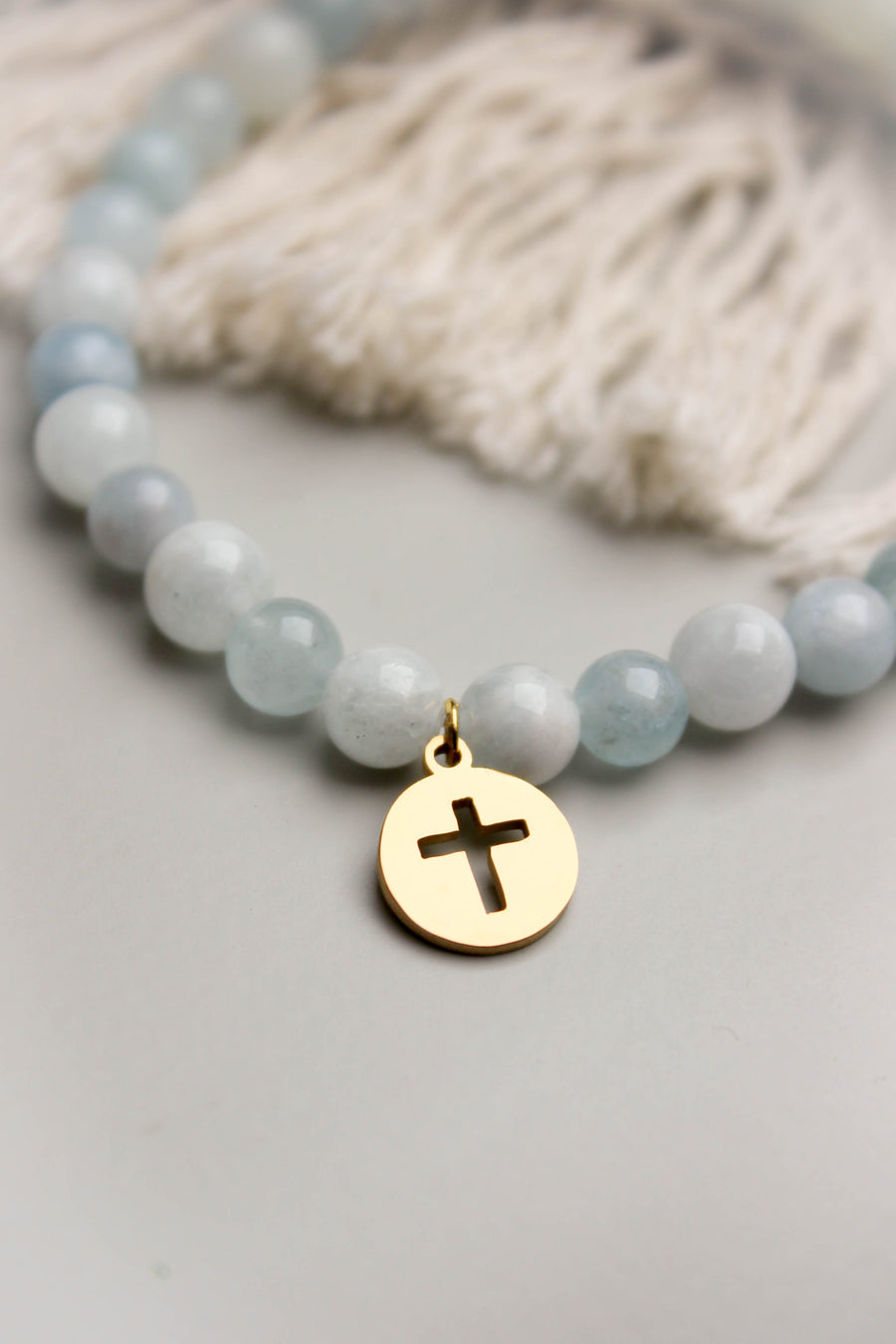 Bijou en pierres naturelles cadeau catho Foi véritable