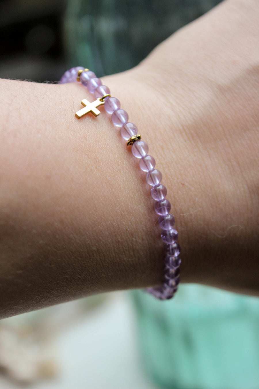 Bracelet Éternel – Bijou chrétien en améthyste symbole de foi