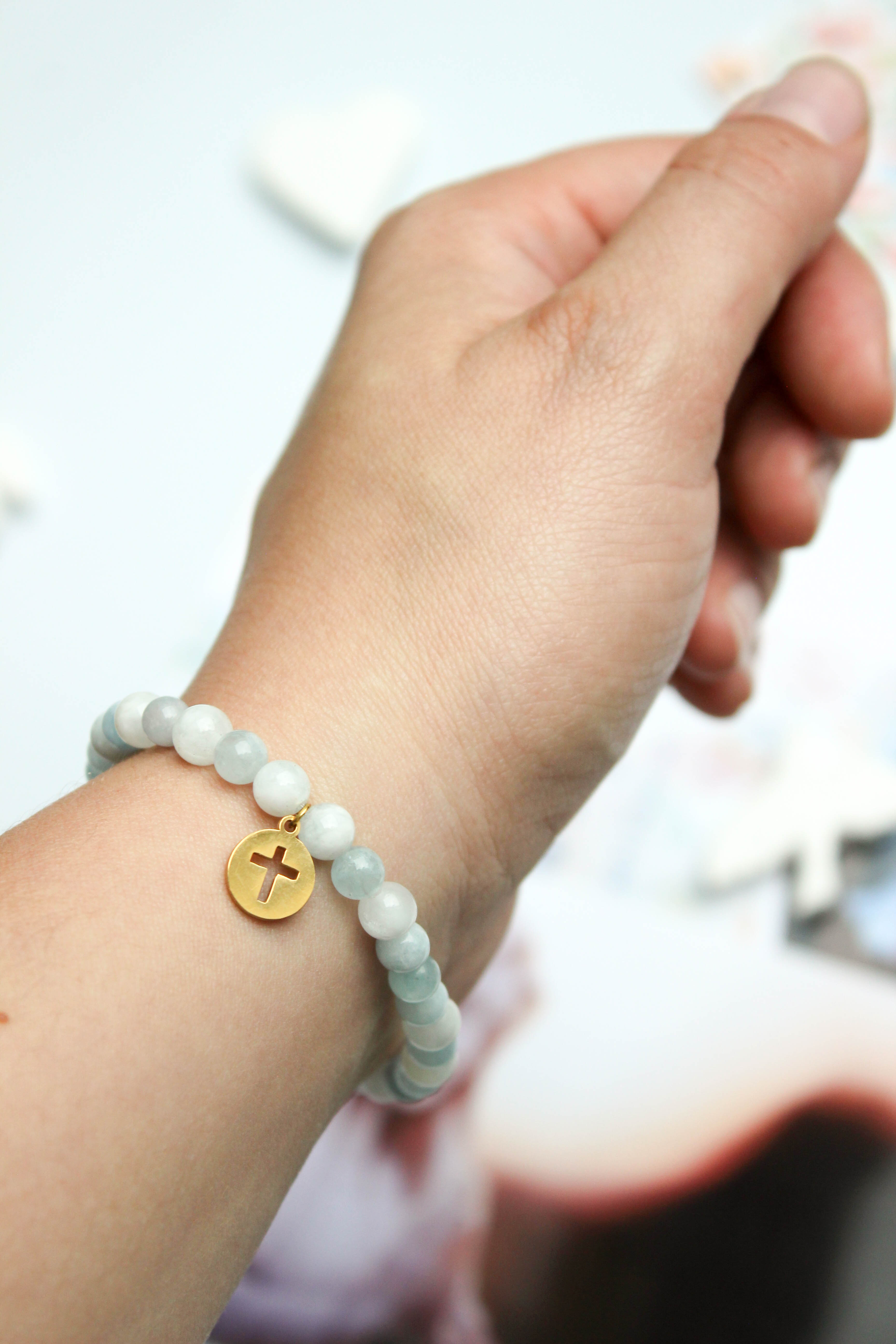 Bracelet Foi Véritable – Bijou chrétien en aigue-marine