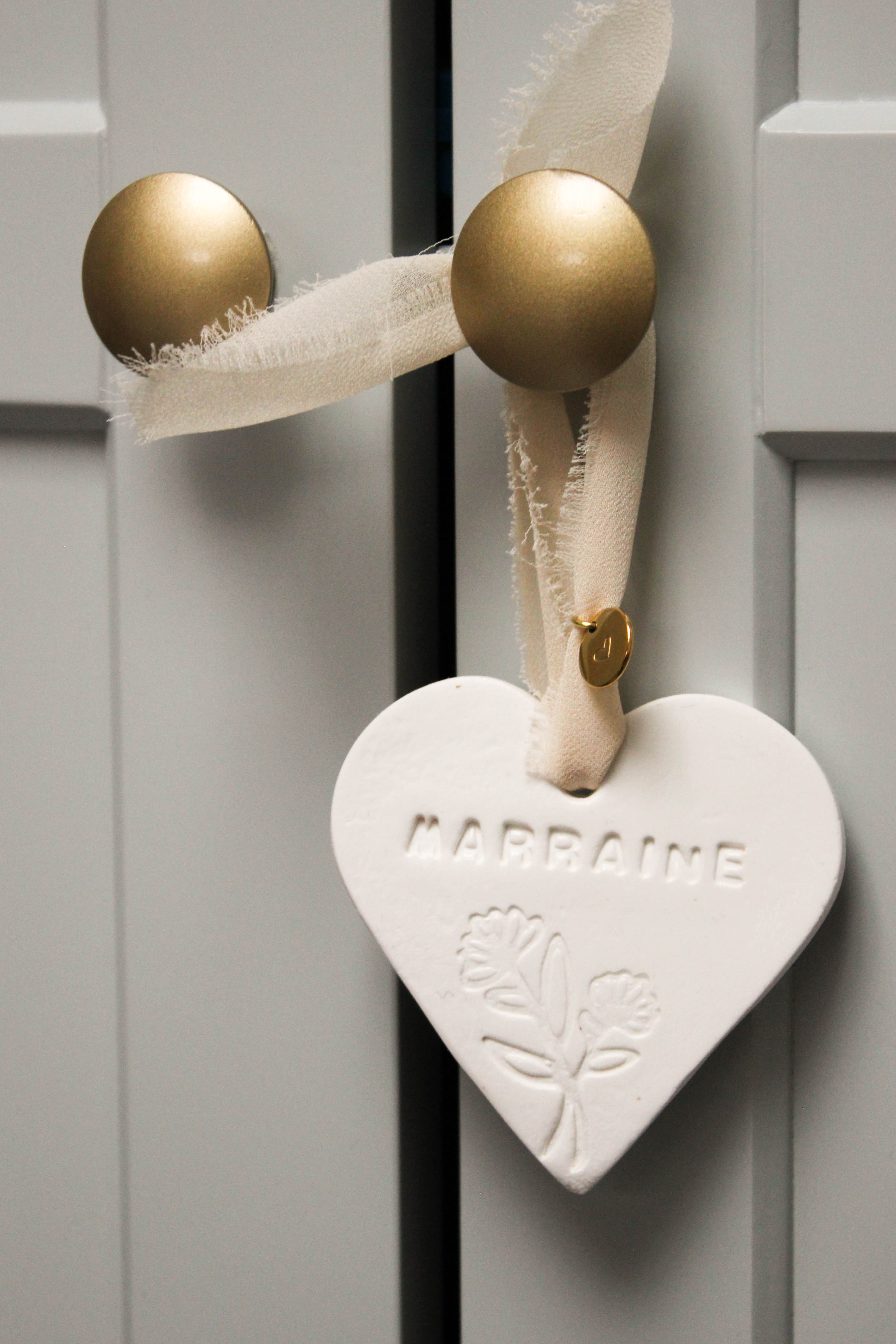 Cœur Marraine – Cadeau baptême chrétien symbolique et unique