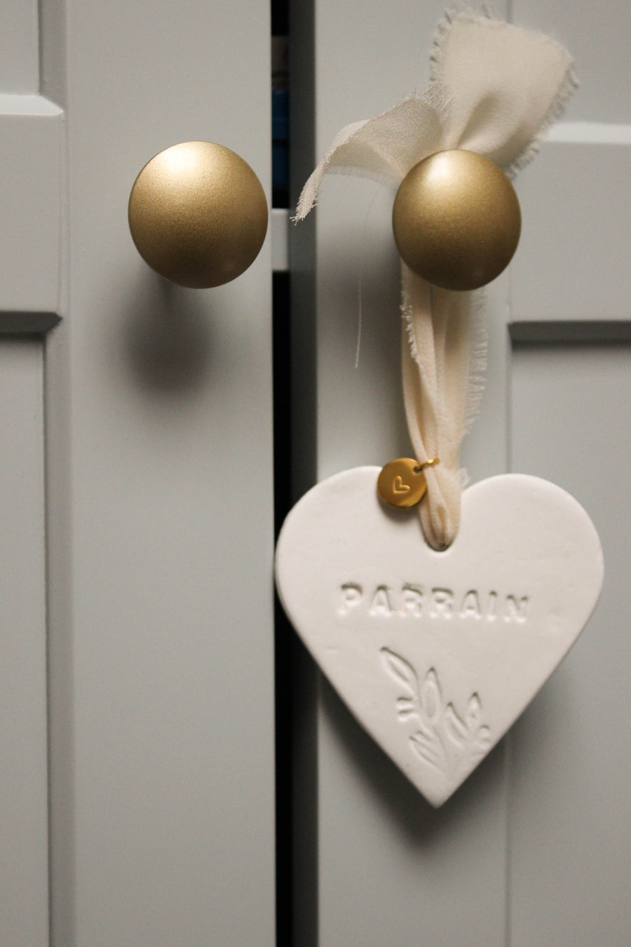 Cœur Parrain – Cadeau chrétien à suspendre