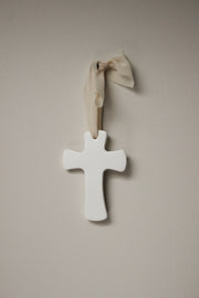 Croix  en argile –  Objet chretien artisanal symbole de foi