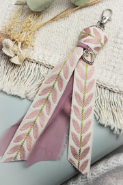 porte cles bijou de sac rose coeur