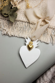 Sacré Cœur – Décoration catholique en argile, symbole d’amour divin 