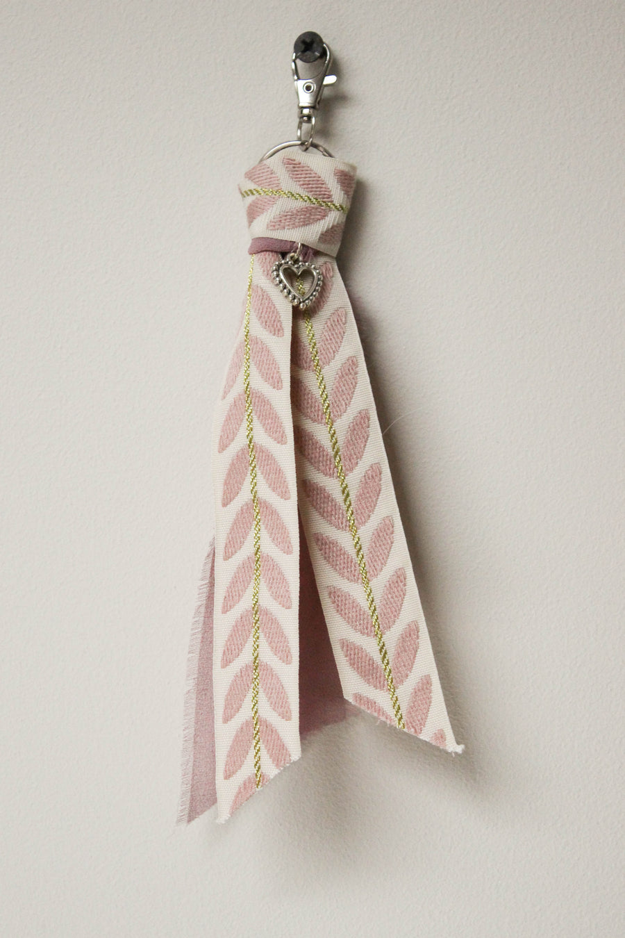 bijou de sac tissu rose coeur